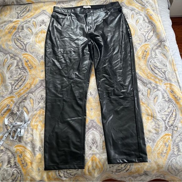 Abercrombie and fitch vegan leather 90s straight leg pants size 20L - Picture 2 of 4